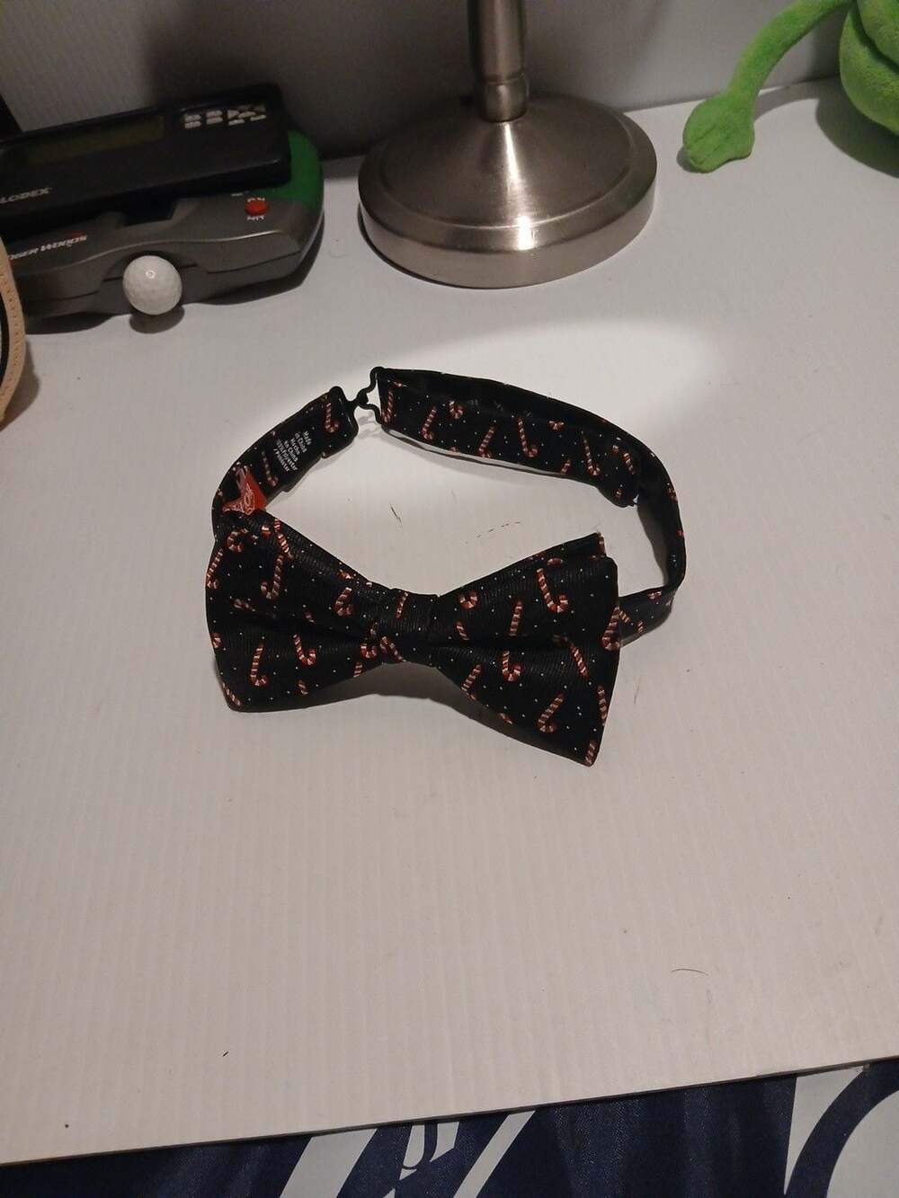 OHOHOH Candy Cane Christmas Bow Tie Black